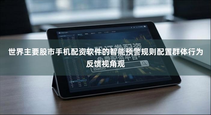 世界主要股市手机配资软件的智能预警规则配置群体行为反馈视角观